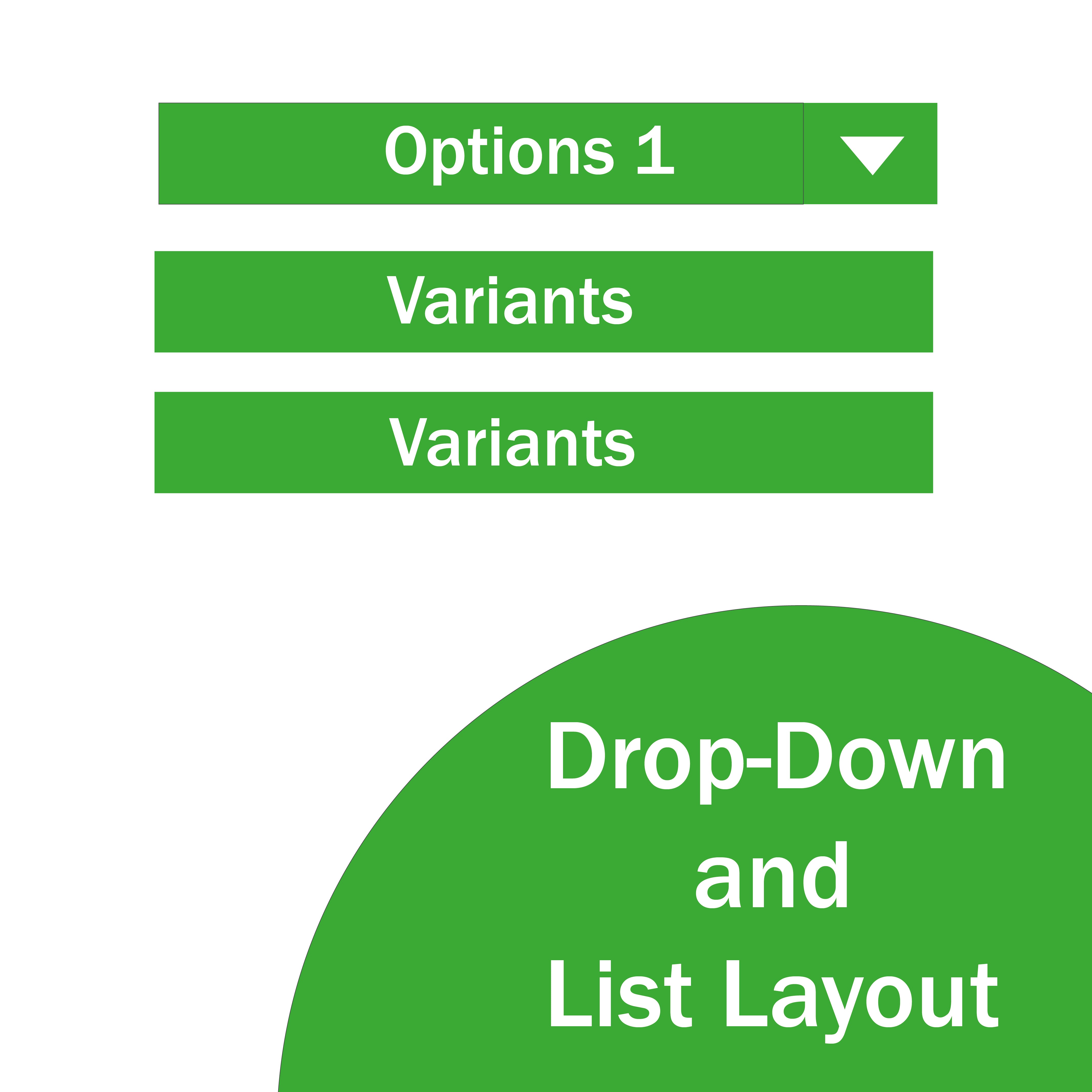2-Option List Layout with Side-by-Side Dropdown Variant Selector ...