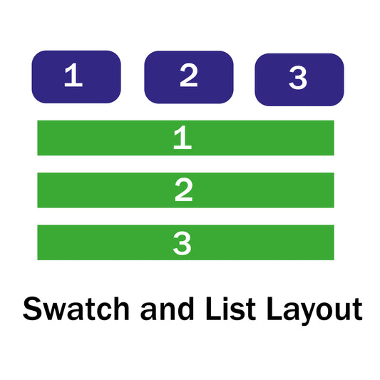 Variants with swatch/list view